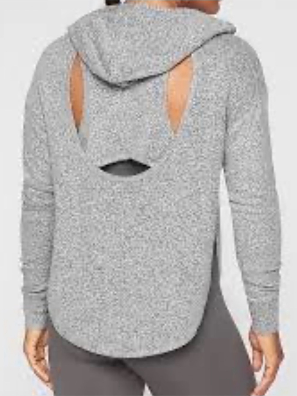 Athleta cut out back light gray Lombard hoodie size medium